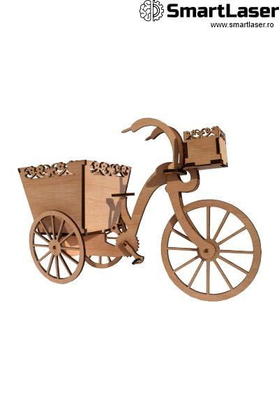 Cutii Flori Decorative Bicicleta Lemn